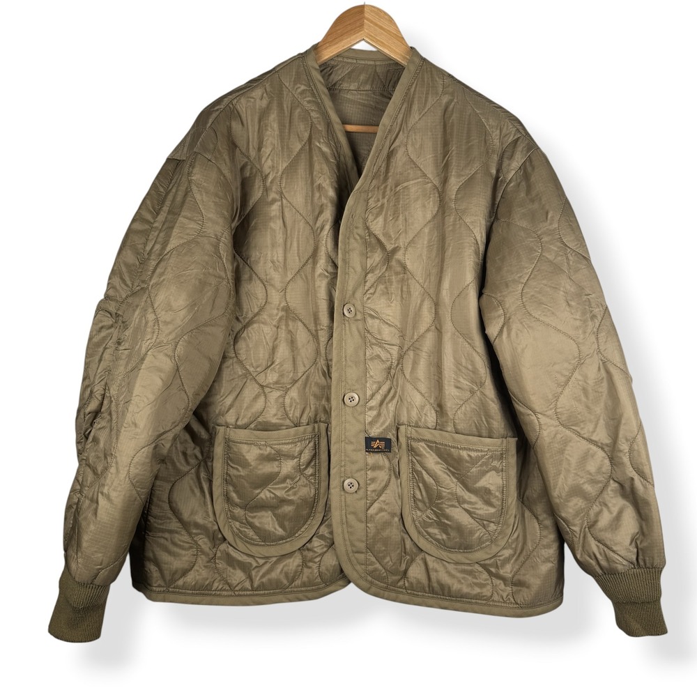 Alpha Industries Liner Jacket Mens Size Large Military Gorpcore Quilted Vintage